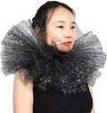 BLESSUME Victorian Retro Mesh Neck Ruff Ruffle Collar Layered Clown Neck Collar