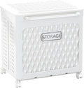 Laundry Hamper with Wheels and Lid, Foldable Clothes Basket for Small Spaces, Rolling Laundry Bin for Laundry Bathroom Bedroom Gym Room