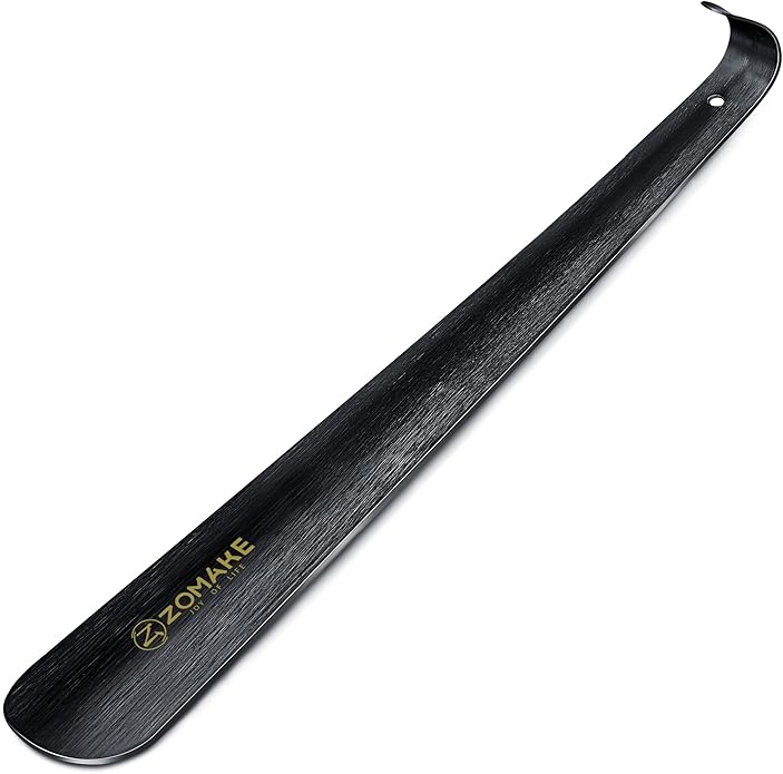 ZOMAKE Shoe Horn Long Handle for Seniors Men Women,16.5" Metal Long Shoehorn for Boots Shoe Spoon Helper