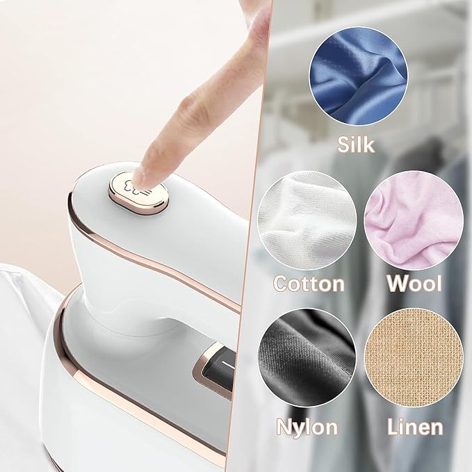 Mini Steam Iron for Clothes, Travel Steamer for Clothes Portable Steamer Travel Iron, Micro Steam Mini Handheld Support Dry And Wet Ironing for Home Travel (White)