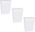 YBM Home Plastic Rattan Laundry Hamper Basket with Hinged Lid, Ventilation Holes, Durable, Lightweight Bin With Cutout Handles, Storage Dirty Clothes, Space Saver, 10.5" x 17.5" x 23.75", White,3-Pack