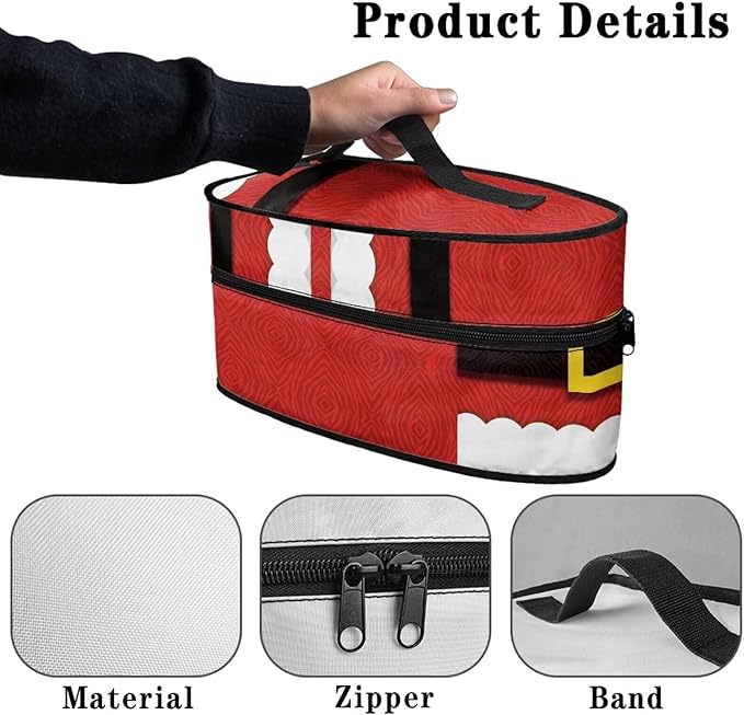 Iron Storage Bag Fits for Home Outdoor Easy to Clean Wear-resistant Iron Storage Case Protective Carrying Bag with Smooth Zipper, Christmas Wind