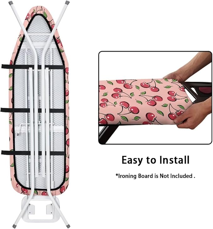 Cherry Fabric Ironing Board Covers Non Stick Scorch Scratches-Proof Iron Board Replacement Cover with Fasteners Elastic Edge Thanksgiving Decor