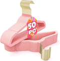 Korpai 50 Pack Kids Velvet Hangers 14 Inch, Non-Slip, Ultra Slim,Space-Saving Kids Hangers with 360° Swivel Hook, 7LBS Capacity, Kids Clothes Hangers Ideal for Childrens' Dresses/Shirts/Coats,Pink