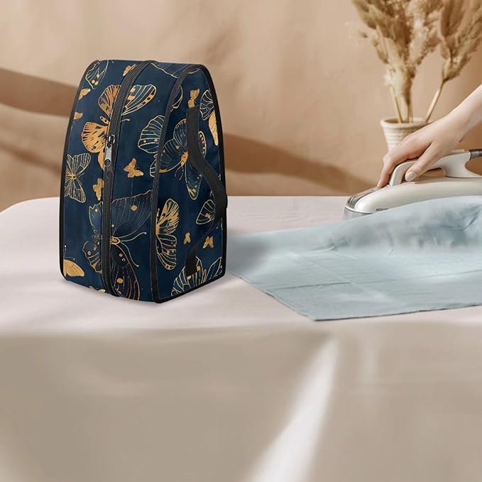 Butterfly Portable Iron Storage Bag Dustproof Bag for Travel Mini Steam Iron Universal for Most Iron Home Decoration,Easy to Carry(Case Only)