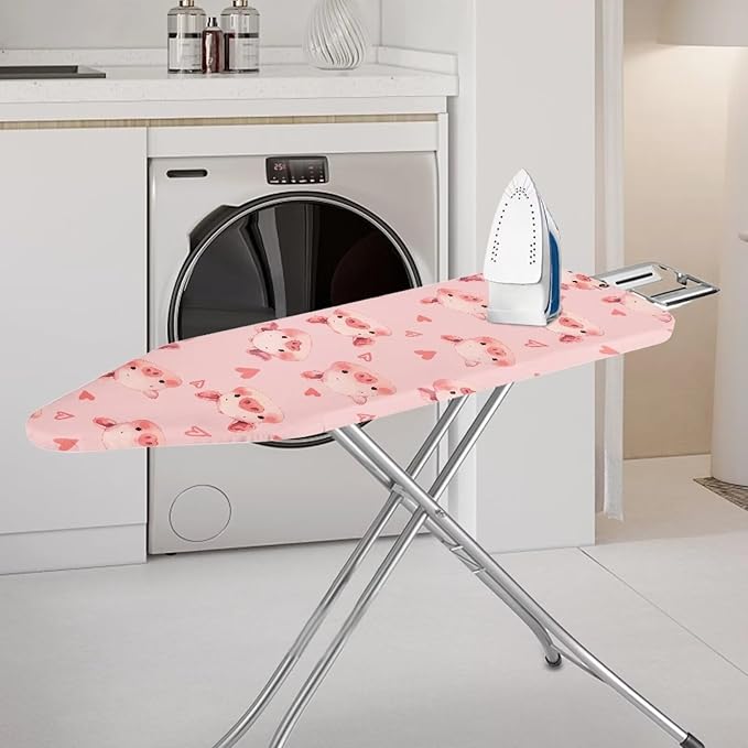 Cute Pigs Replacement Heat Reflective Iron Pad Covers Standard Boards Non Stick Scorch Stain Resistant Fabric 15 x 54 Inch Ironing Board Cover Easy to Install