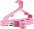 Plastic Clothes Hangers, 20 Pack - Space Saving, Sturdy Design for All Garments (20, Pink)