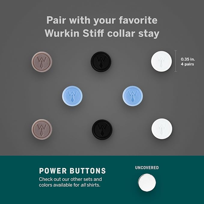 Würkin Stiffs Magnetic Power Buttons Pack of 8 | Magnets for Collar Stays in Storage Case | As Seen on Shark Tank