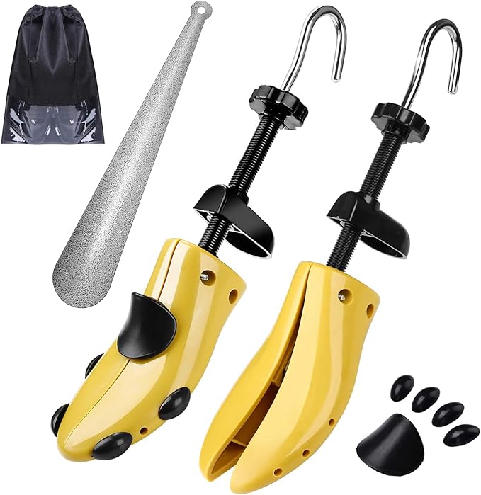 Eachway Pair of Professional 2-Way Premium Shoe Stretcher Tough Plastic Shoe Trees, Adjustable Length & Width Durable Shoe Shaper for Men and Women (Large)