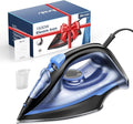 1500-Watt Steam Iron with Ceramic-Coated Soleplate and Burst Steam, 3-Way Auto-Off, Temperature Settings for Variable Fabric
