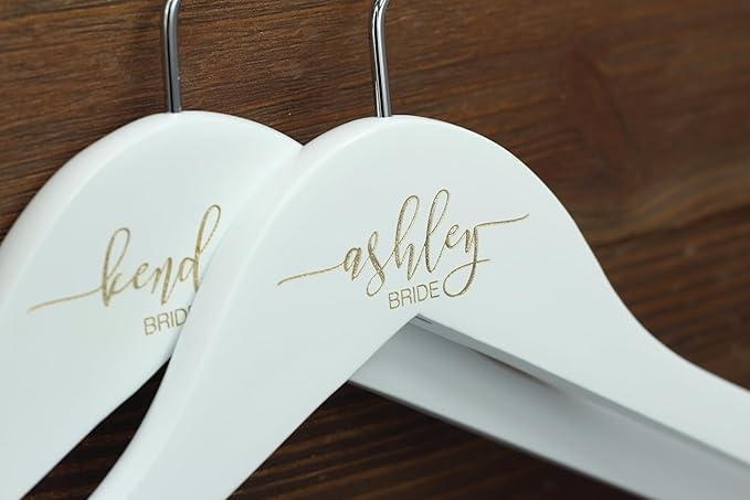 Gold Personalized Bridal Hanger, Engraved Wedding Hangers, Bride Keepsake, Custom Mrs