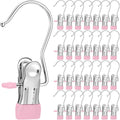 150 Pcs Boot Hangers Clips Laundry Hooks Hanging Stainless Steel Clothes Pins Portable Clip Hangers for Closet Travel Socks Pants Handbags Hats Towels (Pink)