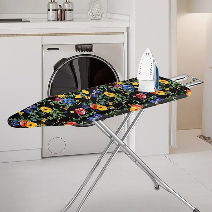 Floral Ironing Board Cover and Pad, Smooth Iron Board Cover, Stain Resistant and Scorch, Easy Installation Ironing Cover