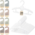 Hsei 38 Pack Baby Closet Organizer System-30 Baby Hangers with 8 Wooden Size Dividers Newborn to 24 Months Nursery Closet Organization Set, Extendable Non-Slip Hangers, Gift for New Moms