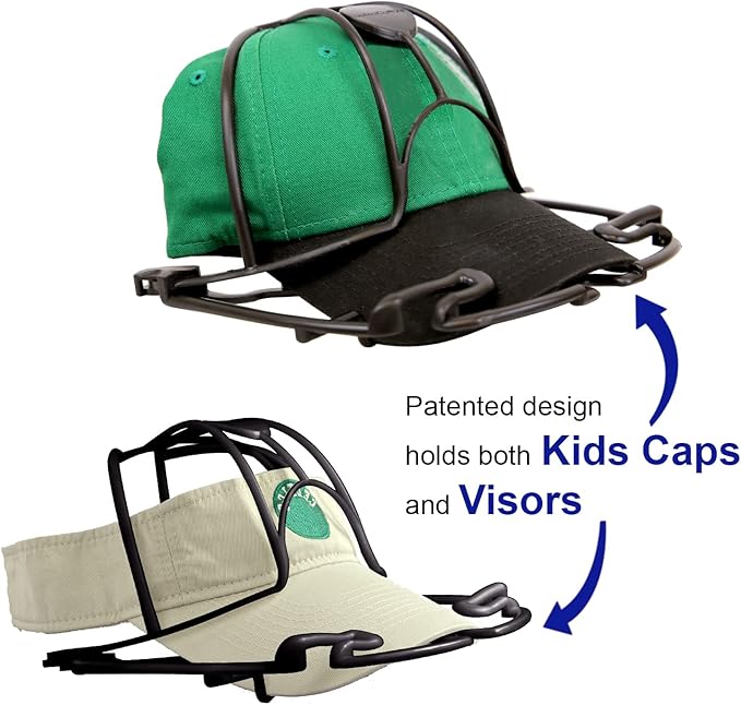 Perfect Curve Cap Washer - Hat and Visor Cleaning Rack. for Hats with Flat and Curved Brims. Made in USA.