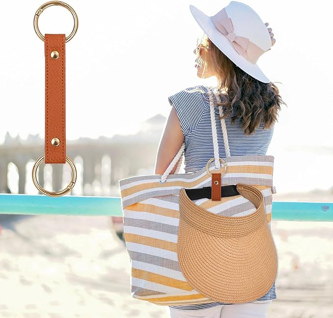 2 Pack Sun Hat and Baseball Cap Rack, Multifunctional Hat Rack, Vacation Traveling Essentials Accessor(B001-Brown)