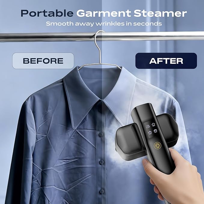 Travel Steamer for Clothes: 1000W Portable Clothes Steamer Handheld & Iron 2 In 1, Fast Heat Up with 4 Modes, Compact & Powerful Garment Steamer for Quick Wrinkle Removal, 110-120V