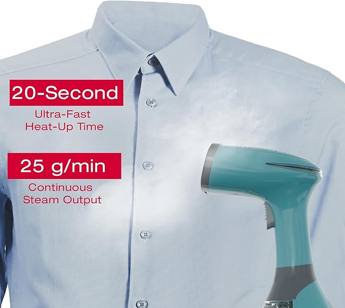 SINGER Handheld Garment Steamer | 1500W Powerful Steam | 20s Fast Heat-Up | 280ML Detachable Tank | Auto Shut-Off | Professional Wrinkle Remover for Clothes, Curtains & Upholstery