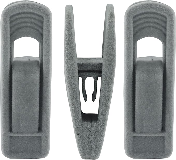 30 Pack Grey Velvet Hanger Clips, Strong Hanger Clips Perfect for Organizing Skirts/Pants/Thin Felt Hangers