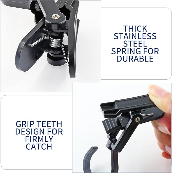 10 PCS Laundry Hooks Clip, Plastic Clothes Pins, Super Strong Hanger Clips, Swivel Hooks Clip for Clothing Store Home Office & Workshop, Black