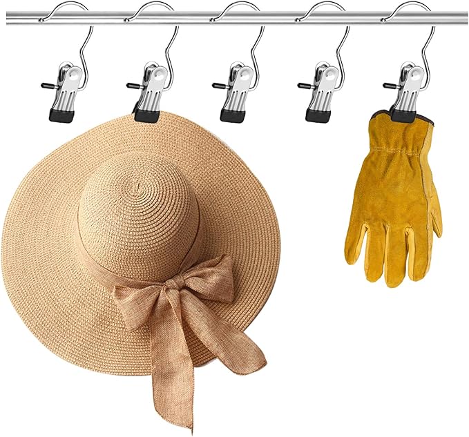 Tosnail 40 Pieces Boot Hanger Clips, Stainless Steel Laundry Hooks, Closet Hanging Clips, Space Saving for Jeans, Hats, Tall Boots, Towels