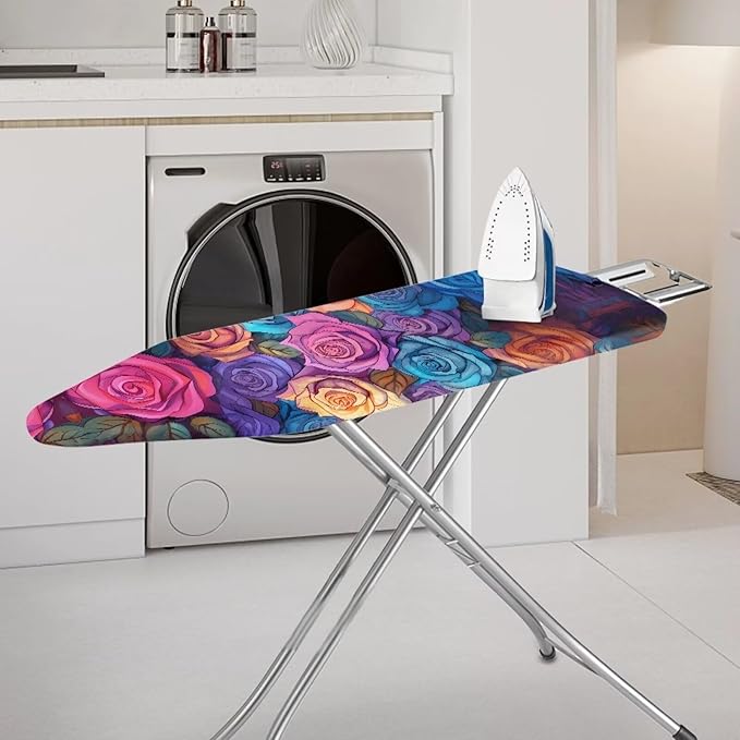 Flashideas Color Roses Ironing Board Cover Universal Stretchy Stain Reisstant Cover for Ironing Board with Adjustable Straps Ironing Board Accessories