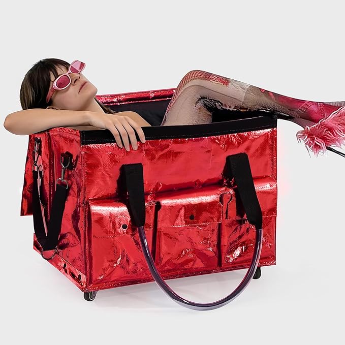 tobyto Reusable Grocery Bag on Wheels, 105L Foldable Rolling Tote, Shopping Trolley 66LBS Capacity - Water-Resistant for Laundry, Picnic, Storage & Travel