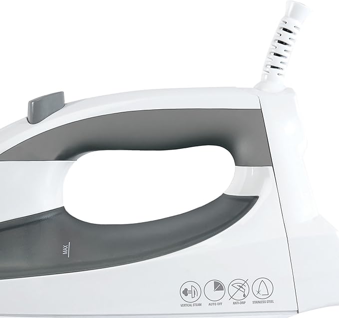 BLACK+DECKER F976 Quickpress Iron with Smart Steam Technology, White/Silver