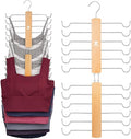 ZEDODIER Tank Top Hanger，2 Pack Wooden Bra Organizer for Closet, Maximum 12 Storage Capacity, Top 360° Rotation, Hanging Space Saving Hook for Tank Tops, Sport Bras, Camisoles, Lingeries