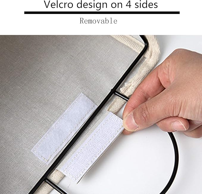 Fantasyon Wall Hanging Storage Bag, Waterproof Over The Door Closet Organizer Hanging Pocket Linen Cotton Organizer Box Containers for Bedroom, Bathroom (White)