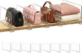 Shelf Dividers Purse Organizer for Closet: 6-inch Tall(Shorter Version) Acrylic Handbag Organizer - Small Space Separator for Clutches Evening Bags Pouches Mini-Bags on Wood Shelves 8-Pack