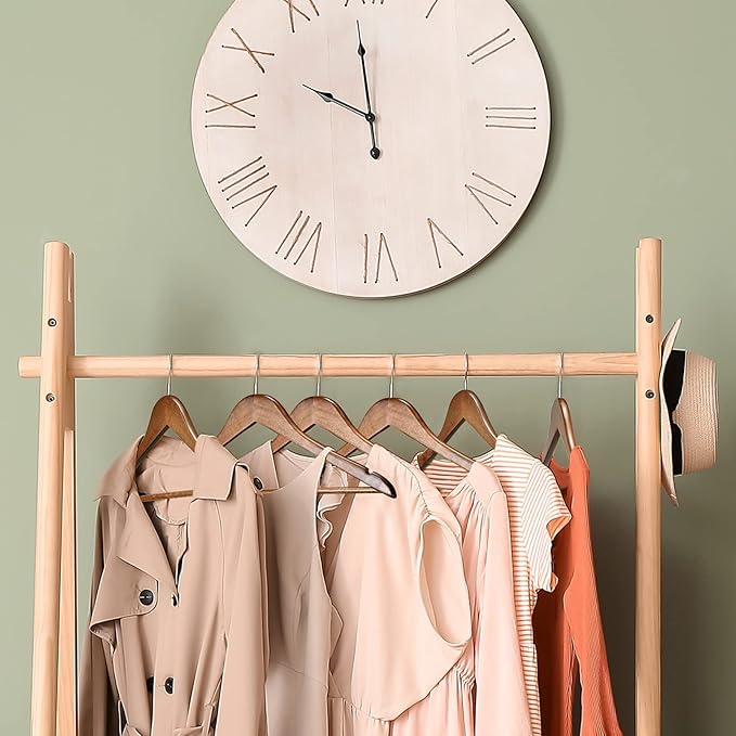 HOUSE DAY Bulk Wooden Hangers 100 Pack, Heavy Duty Wood Coat Hangers for Closet, Smooth Finish Woode Suit Hanger with Non Slip Pants Bar, Sturdy Wood Clothes Hanger for Shirts, Walnut