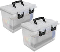 Sheffield 12763 XL Transparent Storage Bins With Lids, 2-Pack Stackable Storage Bins, Made in USA, Lockable and Water-Resistant Containers with Lids, Plastic Containers for Home, Classroom, and Dorm