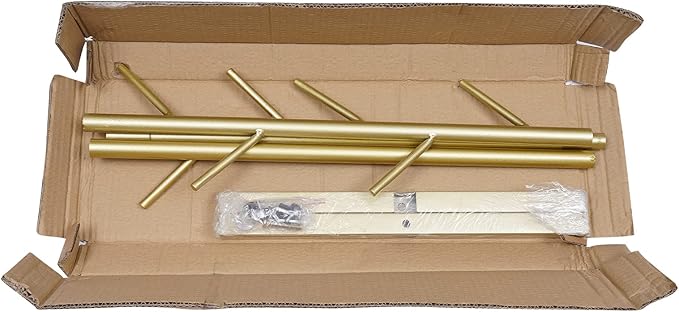 Metal Coat Rack Stand 7 Hooks Free Standing Coat Rack Tree-Shaped Coat Rack Hat Hanger Entryway Organizer for Clothes, Hats, Bags (Gold)