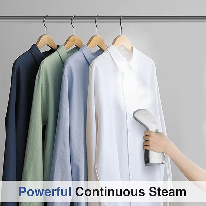 BEAUTURAL Steamer for Clothes,1000W Portable Clothes Steamer with 140ML Water Tank,Quick Wrinkle Removal for All Fabrics, Ideal for Home, Office, Travel