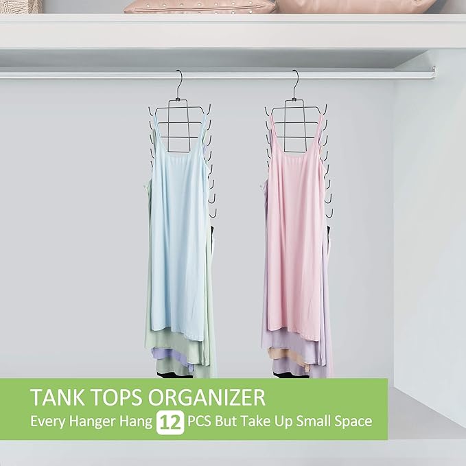 4 Pack Bra and Tank Top Hanger for Closet, Sturdy Metal Space Saving Sport Bra Holder, Closet Organizers and Storage, Black
