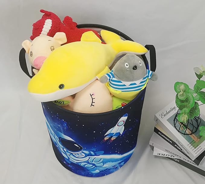 Kids Hamper Baby Storage Bins Organizer Gift Toy Box Waterproof Laundry Basket Large Canvas Collapsible Chest for Home Boys Room Decor