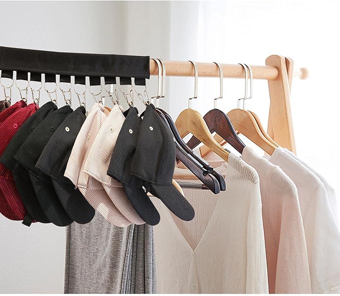 Genleas 3 Pack 10 Baseball Cap Holder, Hat Organizer, Cap Organizer Hanger for Closet - Change Your Cloth Hanger to Cap Organizer Hanger - Keep Your Hats Cleaner Than a Hat Rack