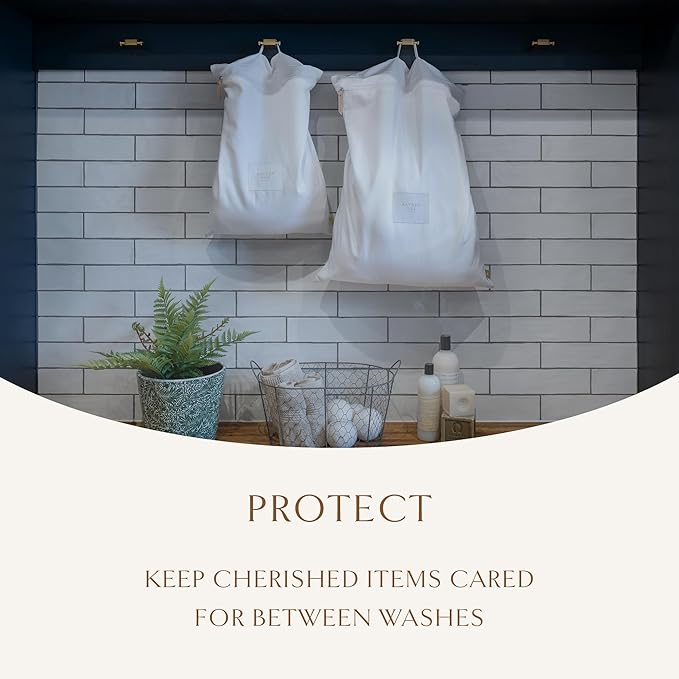 Hayden Hill Luxury Organic Cotton Travel Laundry Bags - Set of 2 Large and Small Size - For Dirty Clothes at Home, Traveling, and Packable in Luggage and Suitcase - Carbon Neutral