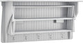 Danya B Accordion Clothes Drying Rack, Retractable, Wall Mounted Towel Rack and Hooks for Clothes and Towels for use in Laundry Room or Garage (White)