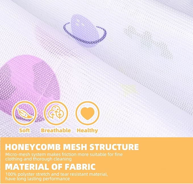 Durable Mesh Laundry Bag, Durable Laundry Bags with Premium Zipper (Planet)