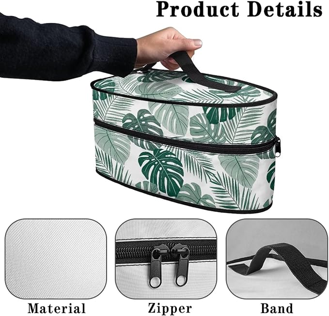 Monstera Leaf Print Steam Iron Case Travel Iron Organizer Handheld Steamer Holder with Handle Waterproof Travel Accessories, Case Only