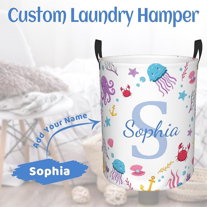 Personalized Laundry Hamper with name, Custom Laundry Hamper with Name, Customized Name Laundry Basket, Customization Name laundry Basket with Handles Gifts for Men Women