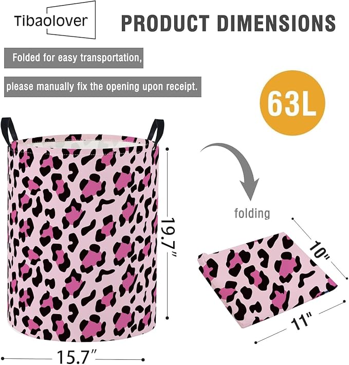 Baby Laundry Basket Baby Nursery Hamper Kids Laundry Basket Toy Storage Bin for Boys Room Decor Gift Baskets for Bedroom Bathroom(Leopard)
