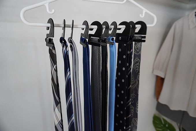 Shinko Hanger Tie Hooks, 10 Pieces, Black