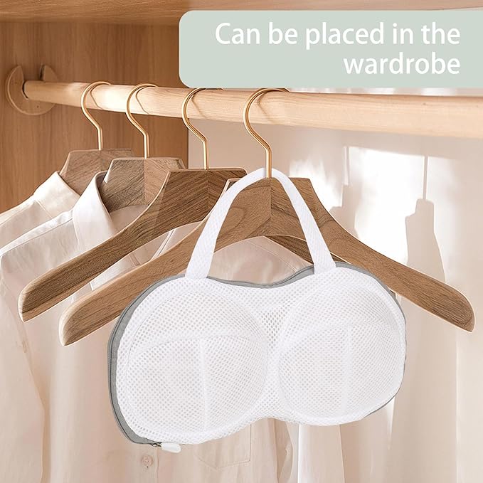 Bra Washing Bag,bra laundry bags for Laundry Lingerie Underwear Brassiere Bag,Fine Mesh Lingerie Bags with 3D Skeleton for Washing Machine Suitable for A-C Cup Sizes（Grey ）