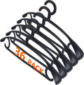 DEDU Plastic Clothes Hangers 36 Pack, Extra Thick Wide Shoulder Coat Hangers with 360° Swivel Hook Non Slip, Sweater Hangers Suit Hanger for Suits, Sweater, Dresses, Pants (Black)