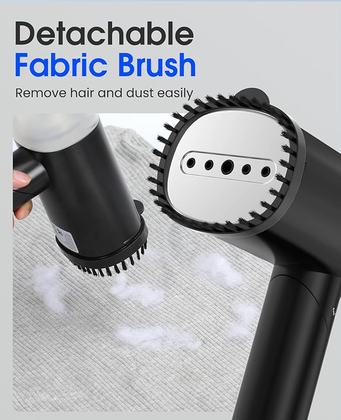 Handheld Steamer for Clothes, 1200W Foldable Travel Steamer, 20 Sec Preheat Garments Wrinkle Remover, 120V Portable Hand Iron with 150ml Water Tank, Clothes Steamer for Home Travel-Black
