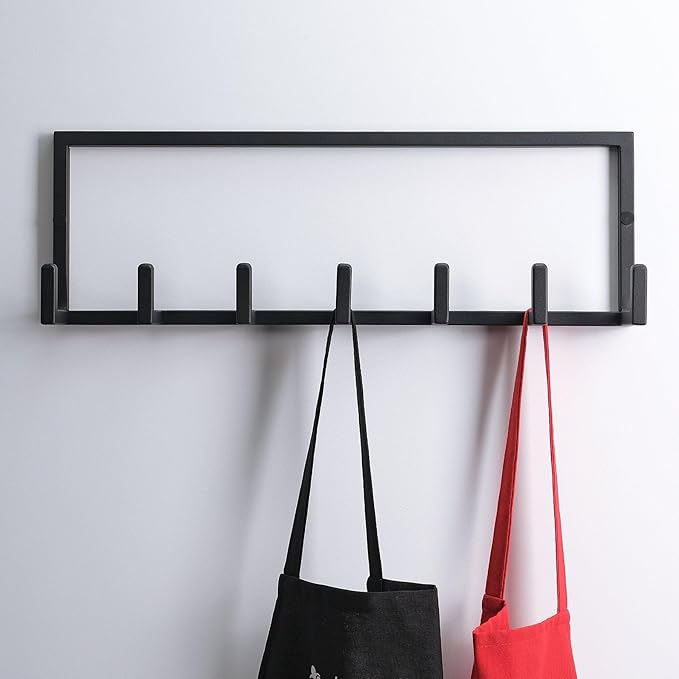 DEKADRON Metal Coat Rack Wall Mounted – Multi-Hook Hanging Rack for Coats, Bags & Hats – Easy Install, Rust-Resistant, Indoor & Outdoor Use (9 Hook (Large Size): 76cm(W) x 20cm(H) x 8cm(D))