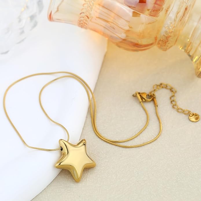 Chunky Gold Necklace for Women Gold Evil Eye Cowboy Pendant Necklace Dainty Paperclip Chain Vintage Luck Amulet Choker Necklaces Celestial Jewelry Gift